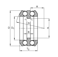 Axial deep groove ball bearings 54205, main dimensions to DIN 711/ISO 104, double direction, with spherical housing locating washers, separable